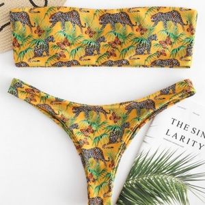 🚫SOLD - Zaful Jungle Leopard Bandeau Bikini
